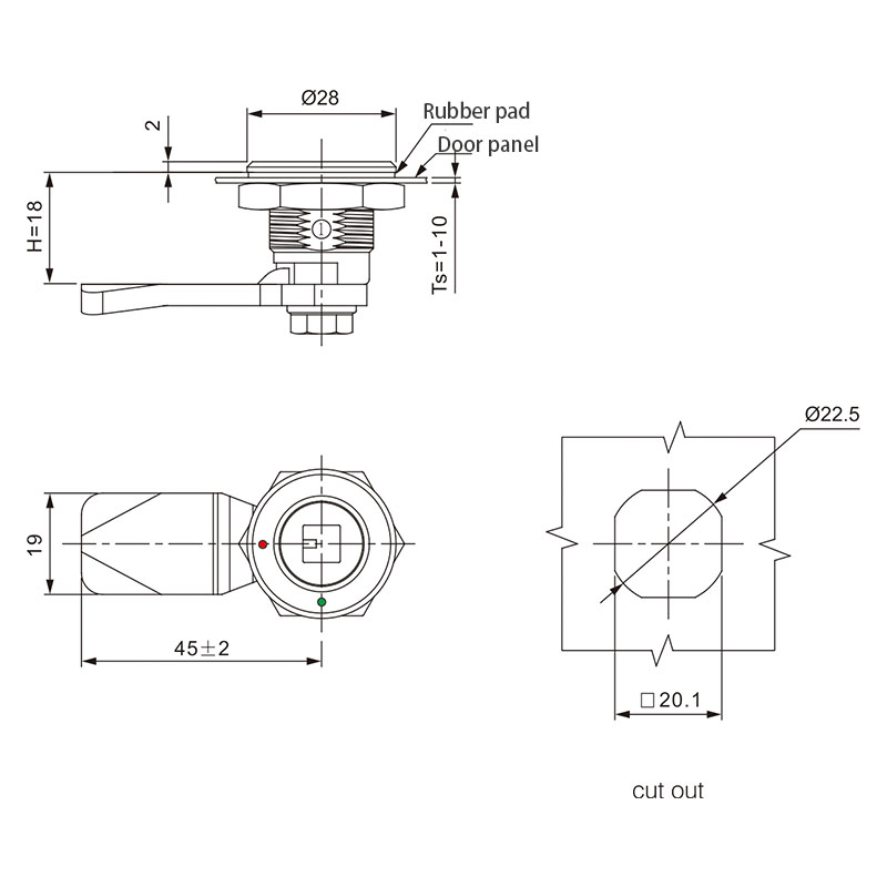 MSC705-3S 270N Statisk belastning industrielle låser i rustfritt stål MSC705-3S 270N Statisk belastning industrielle låser i rustfritt stål