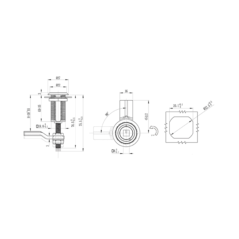 MS816-3D-4 8*8 mm låsekjerne 100 g kompresjonslås MS816-3D-4 8*8 mm låsekjerne 100 g kompresjonslås