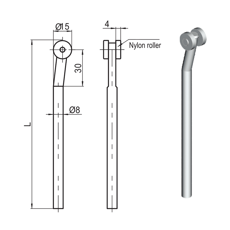 LG001 Nylon Roller Koblingsstanglås tilbehør