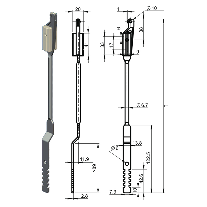 LG002-1 Koblingsstang industrilåstilbehør