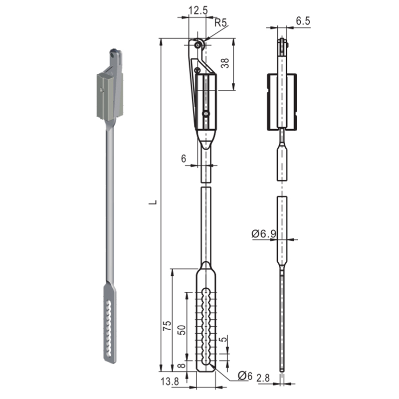 LG002-2 Koblingsstang industrilåstilbehør